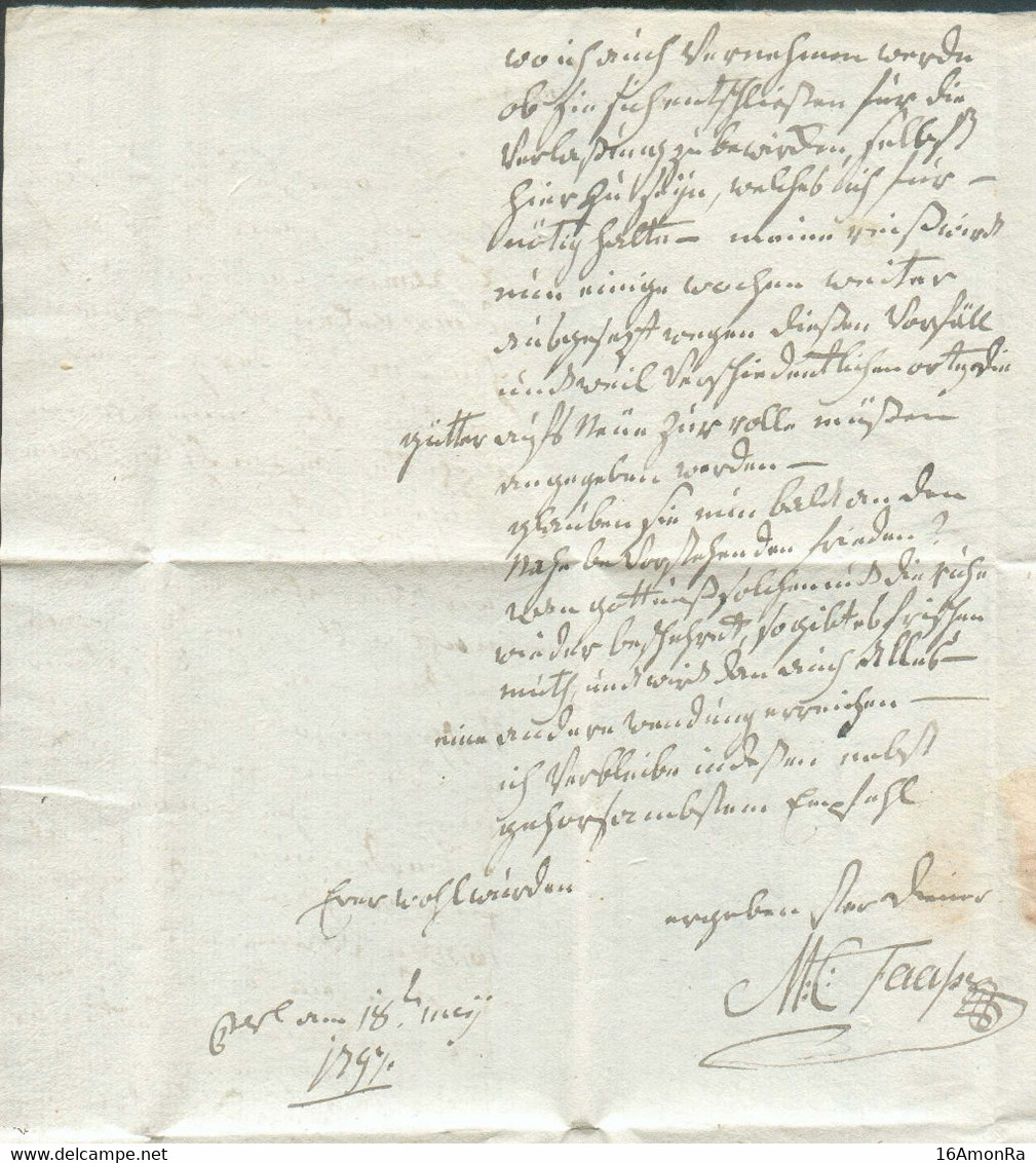 LAC De BERGH le 18 Mai 1797 + Manuscrit 'Par Exprès' Vers Colmar. Peut-être Une Des Plus Anciennes Indications D'Exprès - ...-1852 Prefilatelia