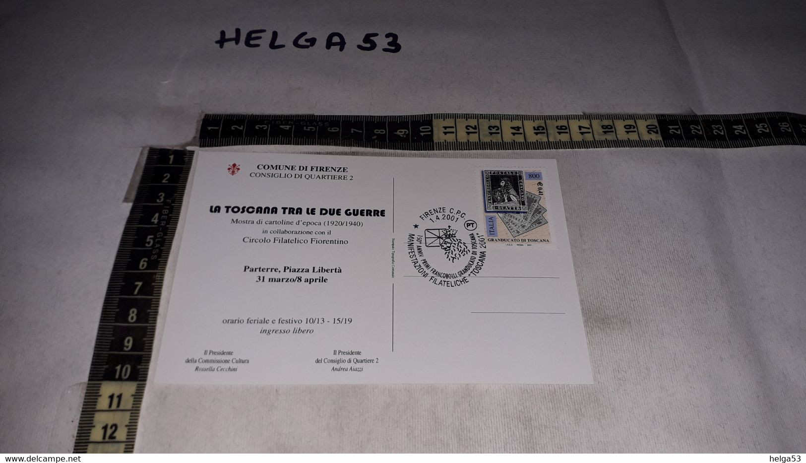 FB16785 FIRENZE 2001 TIMBRO ANNULLO 150'' ANNIVERSARIO PRIMI FRANCOBOLLI GRANDUCATO DI TOSCANA CARNEVALE VIAREGGIO - 2001-10: Poststempel