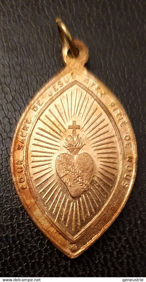 Pendentif Médaille Religieuse Fin XIXe "Sacré-Coeur De Jésus" Religious Medal - Religion & Esotérisme