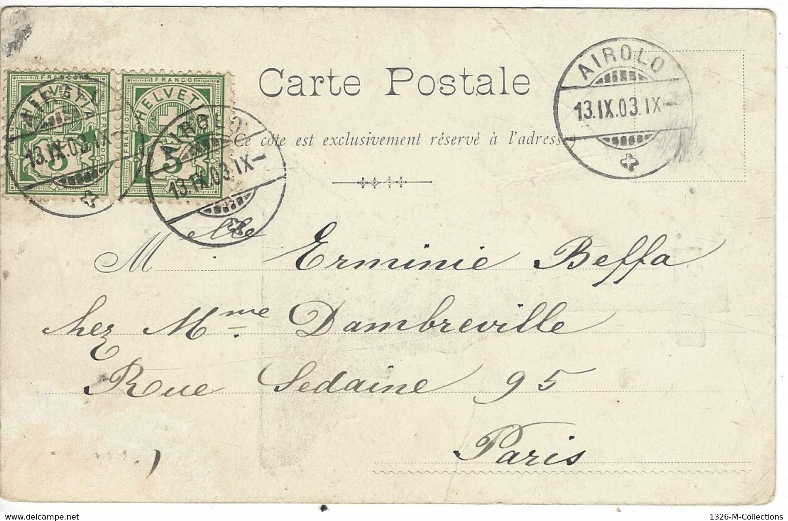 CPA SUISSE AIROLO N° 66 Paire Y & T - Covers & Documents