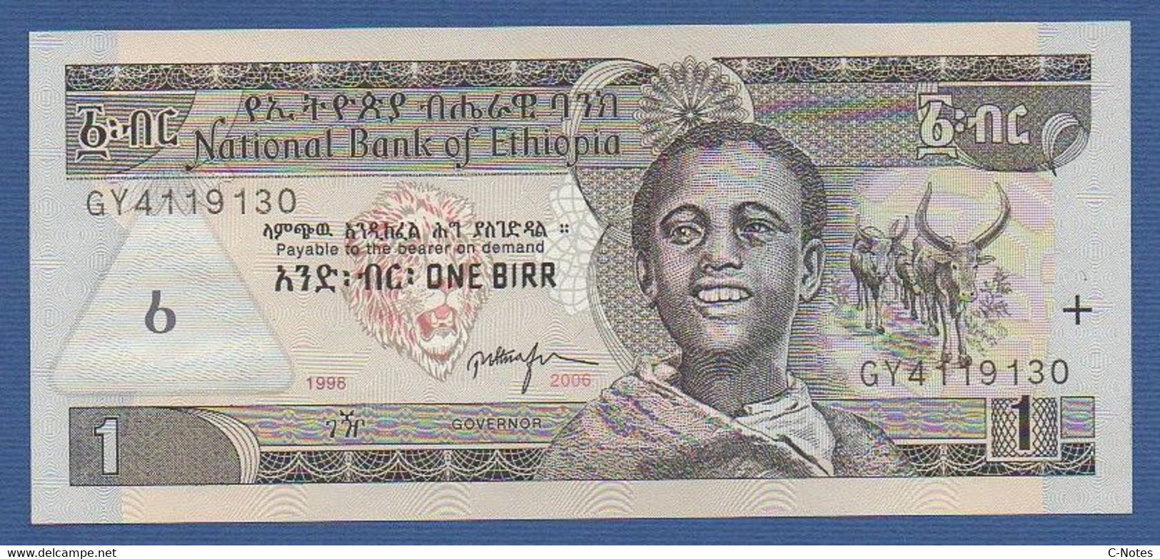 ETHIOPIA - P.46d – 1 Birr  EE 1998 / AD 2006 UNC, Serie GY4119130 - Ethiopië