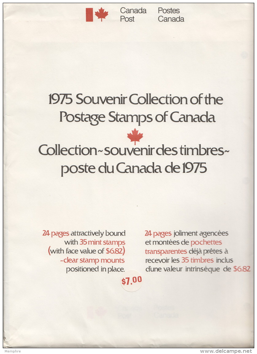 1975  Annual Collection In Original Packaging - Complete MNH Sets - Unitrade #18 CV $85 - Pochettes Postales Annuelles