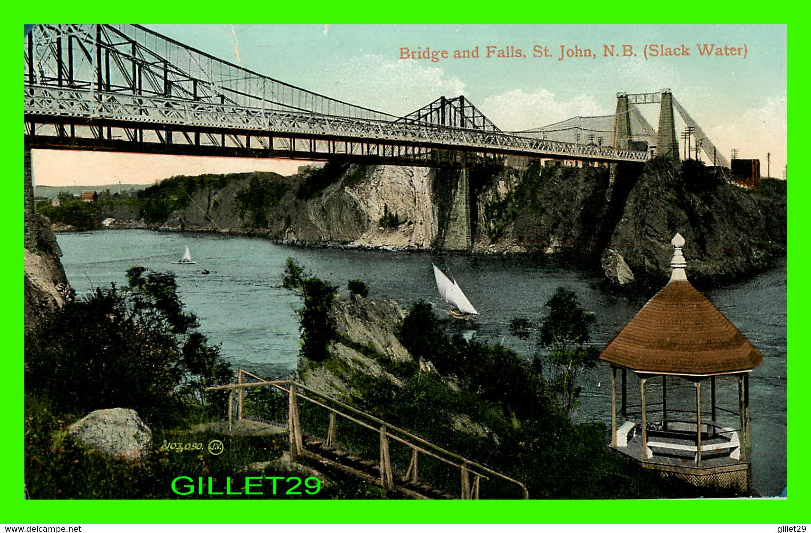 ST JOHN, NEW BRUNSWICK - BRIDGE AND FALLS - TRAVEL 1916 - - St. John