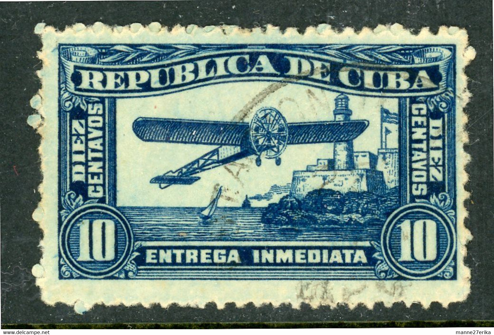 Cuba MH 1914 Airplane And Morro Castle - Unused Stamps