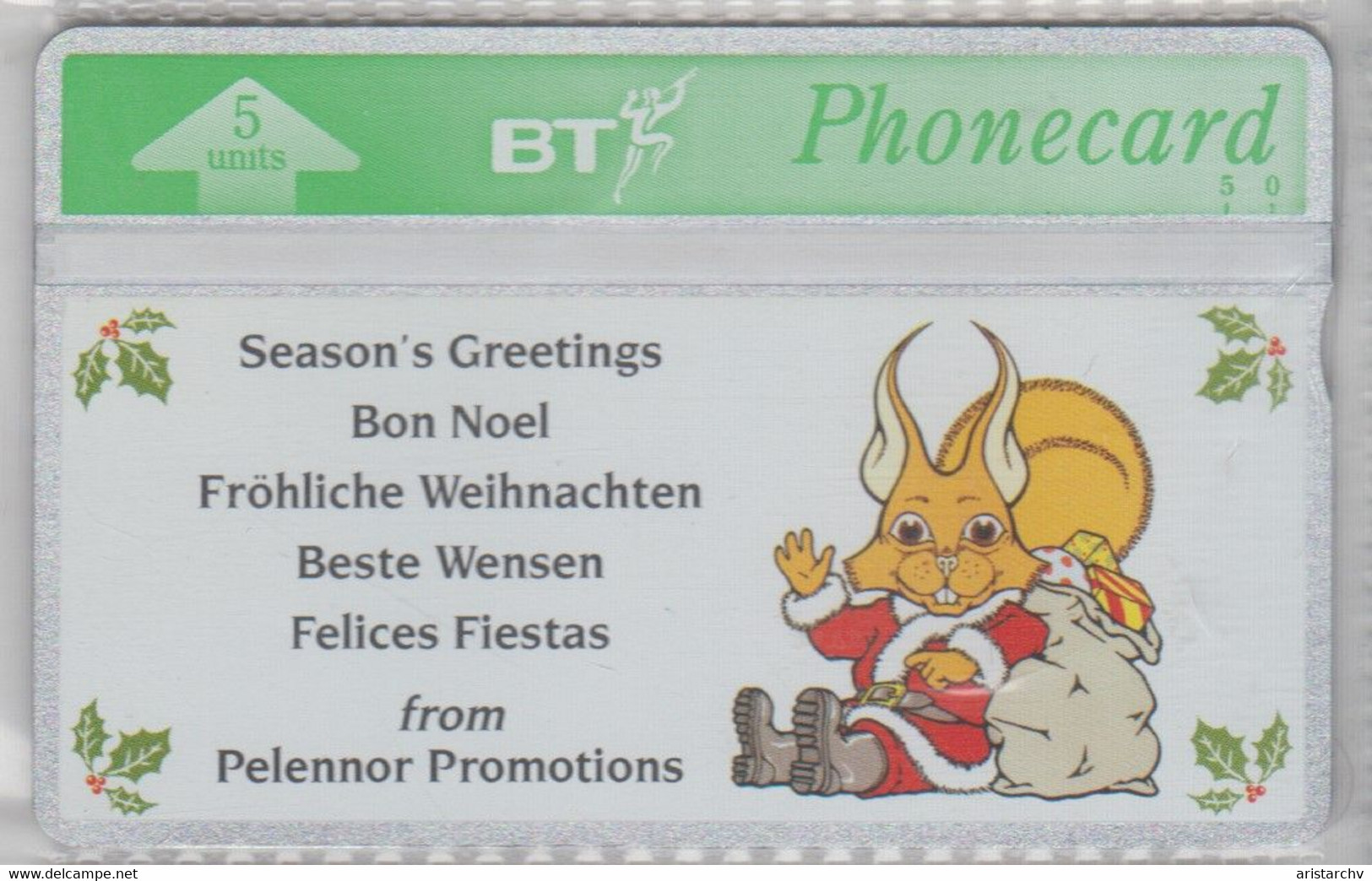 UNITED KINGDOM 1992 PELENNOR PROMOTIONS SQUIRREL SEASON'S GREETINGS MINT - BT Emissioni Private