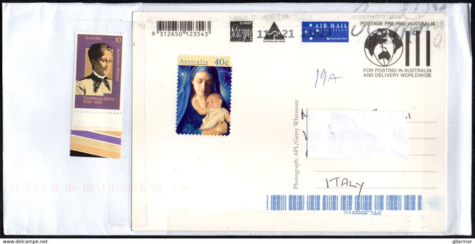 AUSTRALIA 2021 - MAILED ENVELOPE - PAINTING - CHRISTMAS 1996 / AUSTRALIAN WOMEN: MEDICINE - CONSTANCE STONE - Storia Postale