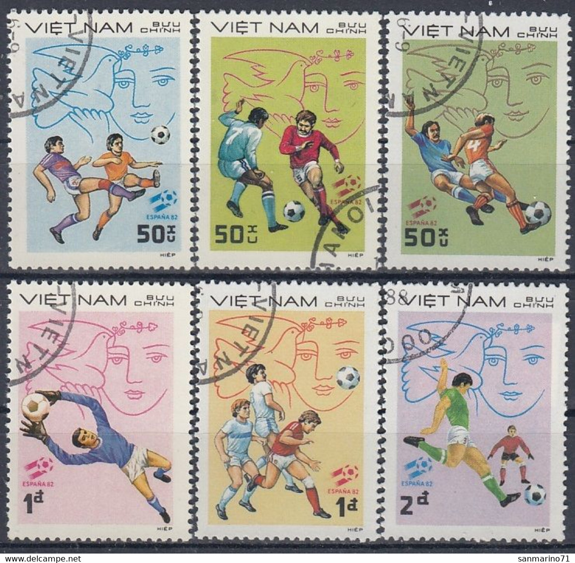 VIETNAM 1248-1253,used,football - Gebraucht