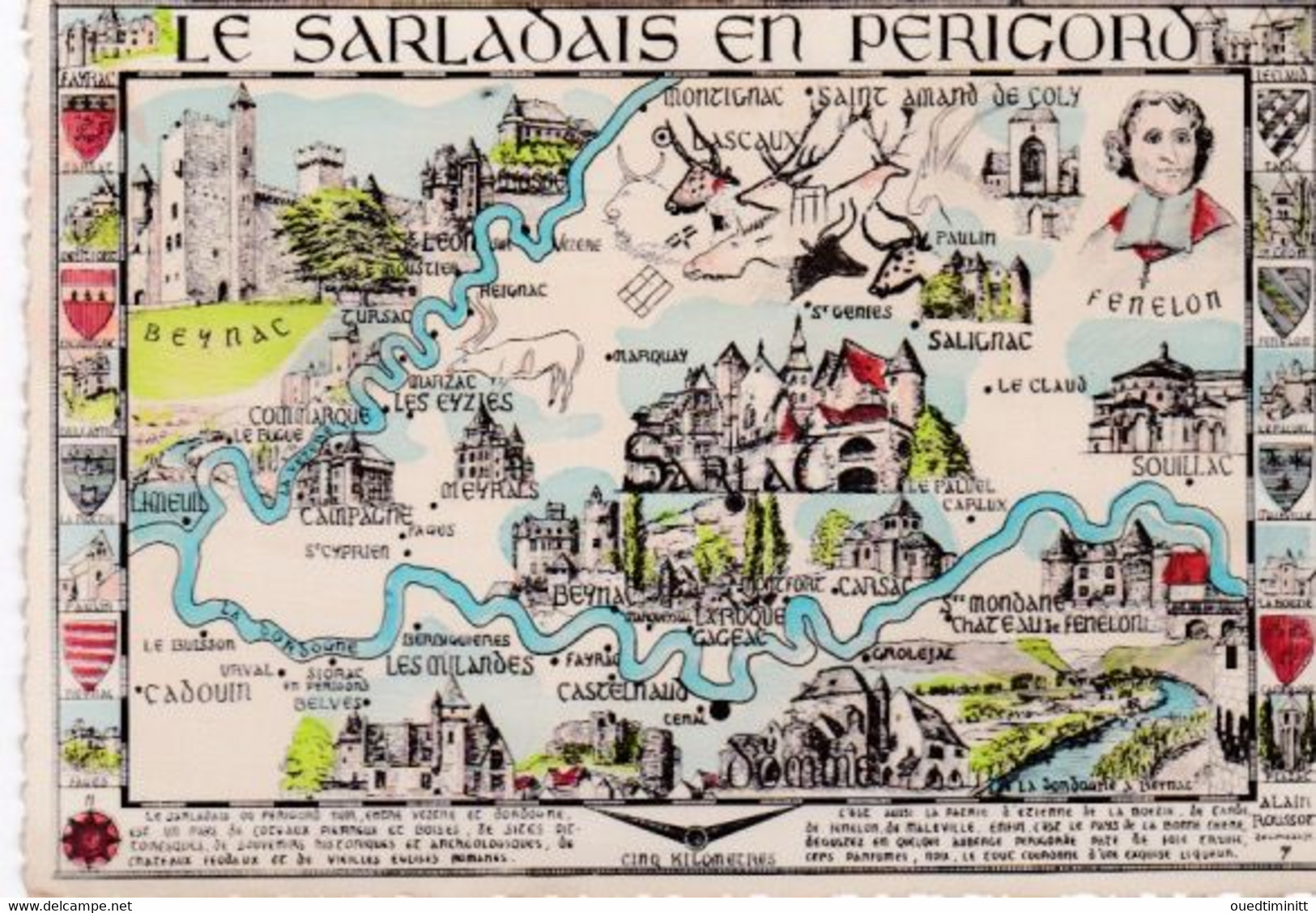 Cpsm Dentelée Grand Format. Le Sarladais En Périgord. - Landkaarten