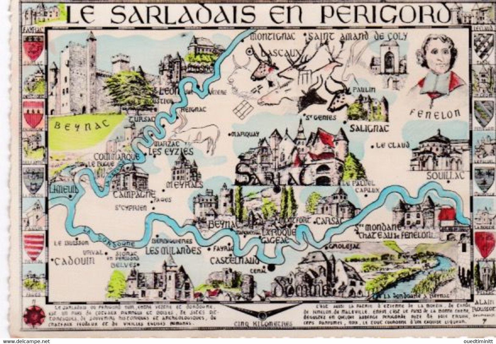 Cpsm Dentelée Grand Format. Le Sarladais En Périgord. - Carte Geografiche