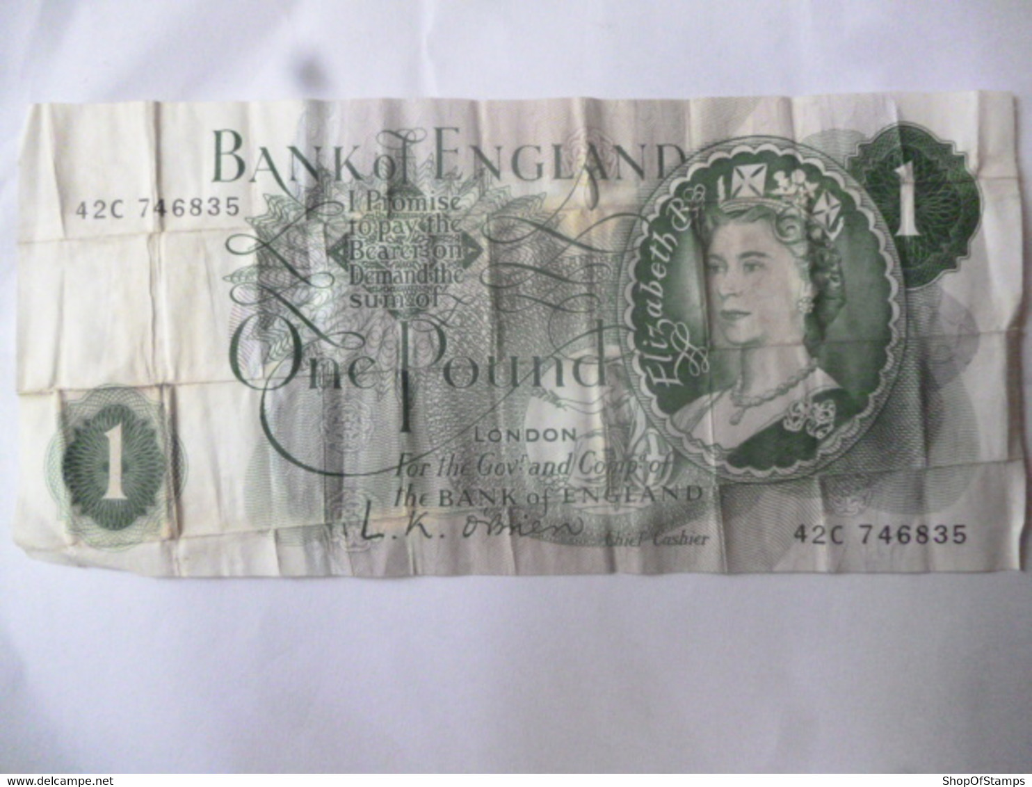 GREAT BRITAIN BANK NOTE £1 CANCELLED? - Colecciones