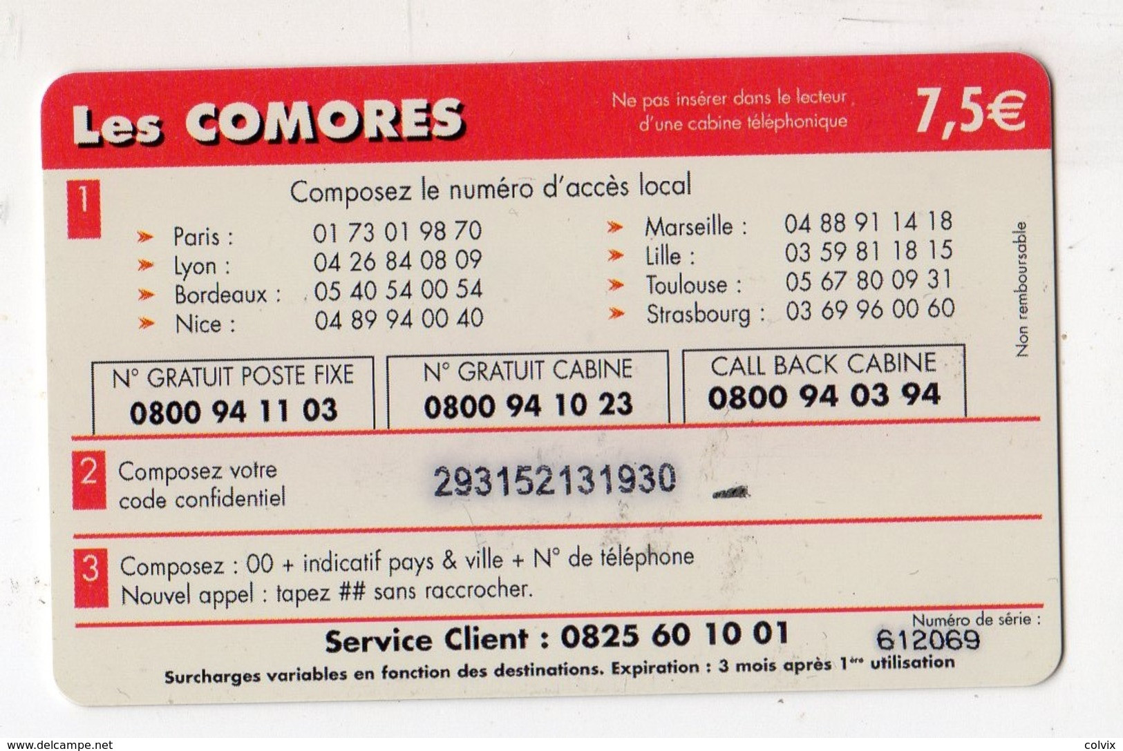 COMORES CARTE Prépayée EKO COMORES - Comores