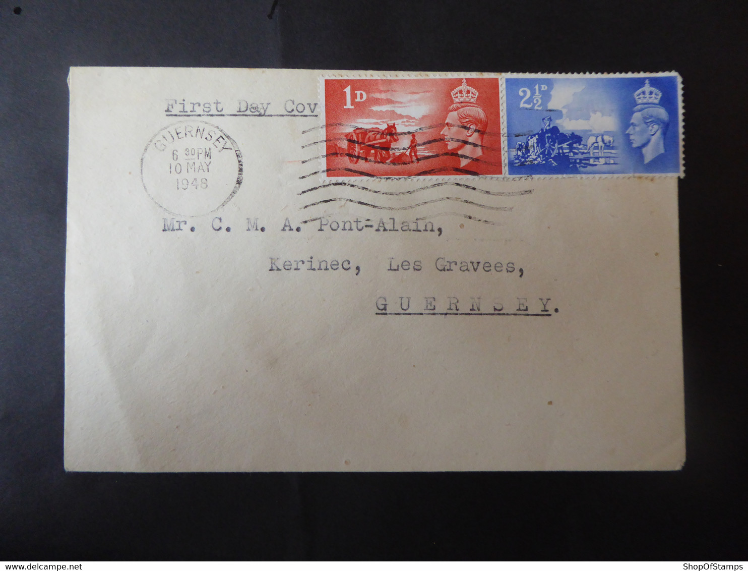 CHANNEL ISLANDS SG C1-2 FDC WITH POSTMARK GUERNSEY 10 MAY 1942 - Zonder Classificatie