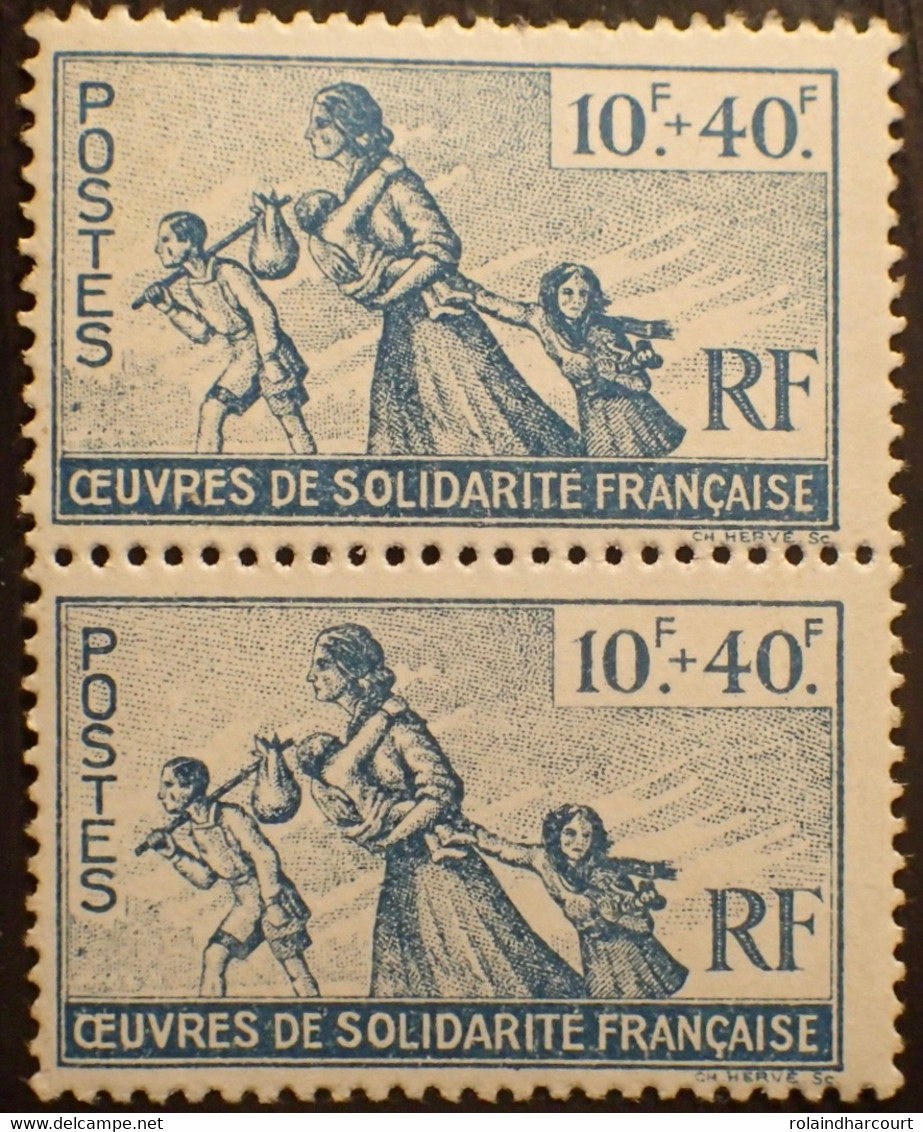 R2269/261 - 1943 - AU PROFIT DES OEUVRES DE SOLIDARITE FRANCAISE - (PAIRE) N°66 TIMBRES  NEUFS** - Unused Stamps