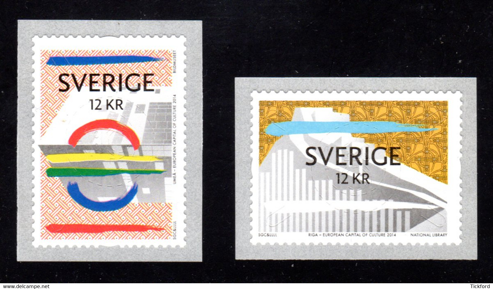 SUEDE 2014 - Yvert 2955/2956 - NEUFS** MNH - Villes D'Umea En Suède & De Riga En Lettonie - Unused Stamps