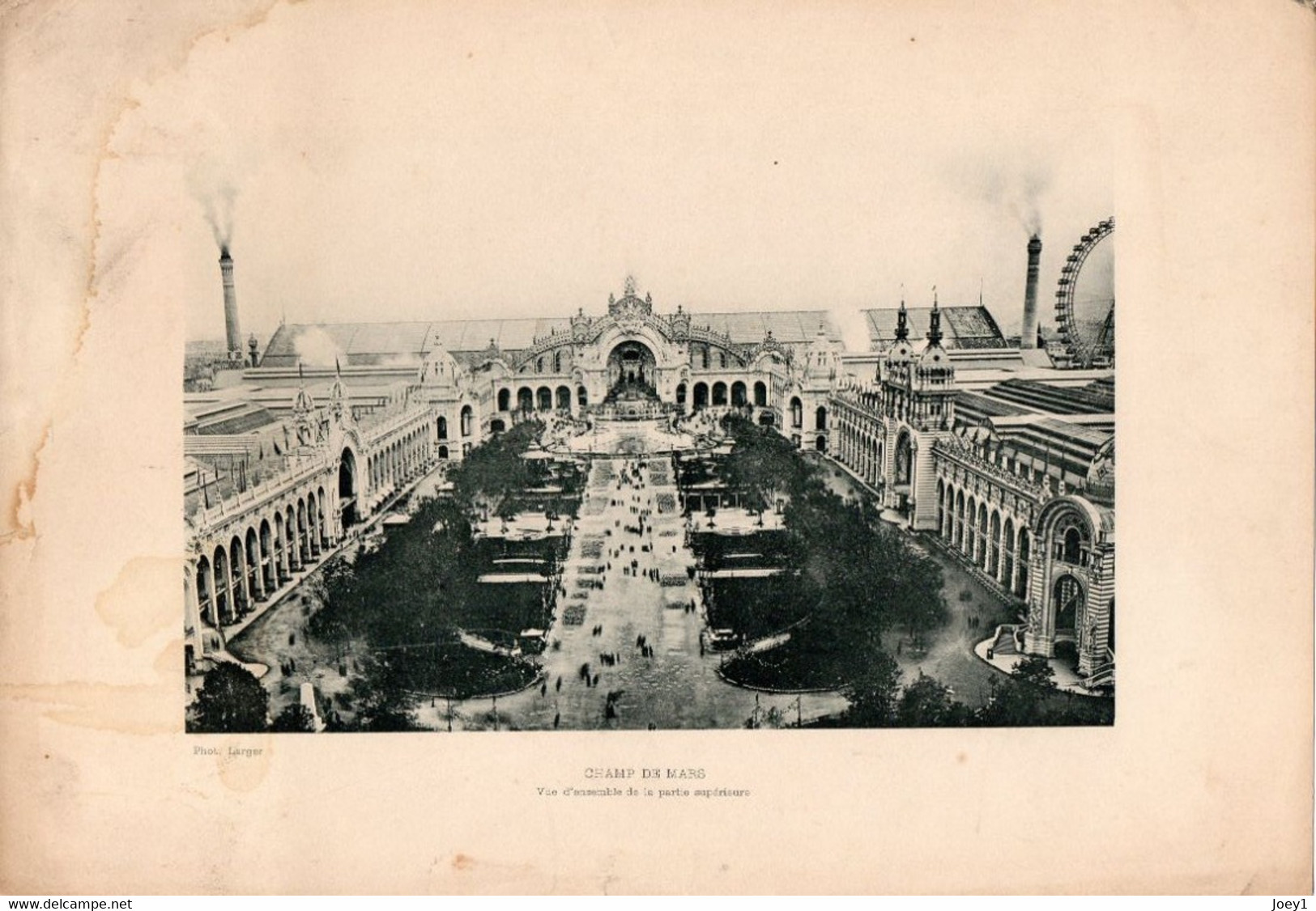 Photo Gravure Exposition Universelle 1900, Champ De Mars Vue D'ensemble De La Partie Supérieure, Photo Larger - Sin Clasificación