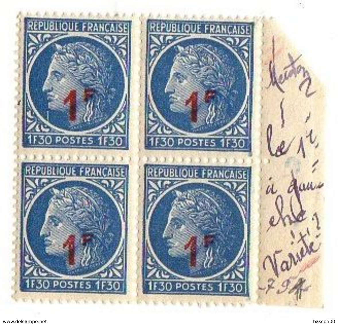 YT 791 Ceres Mazelin : 2 Blocs De 4 N** Variétés "Barbe" & "Trait Au Menton" - Unused Stamps