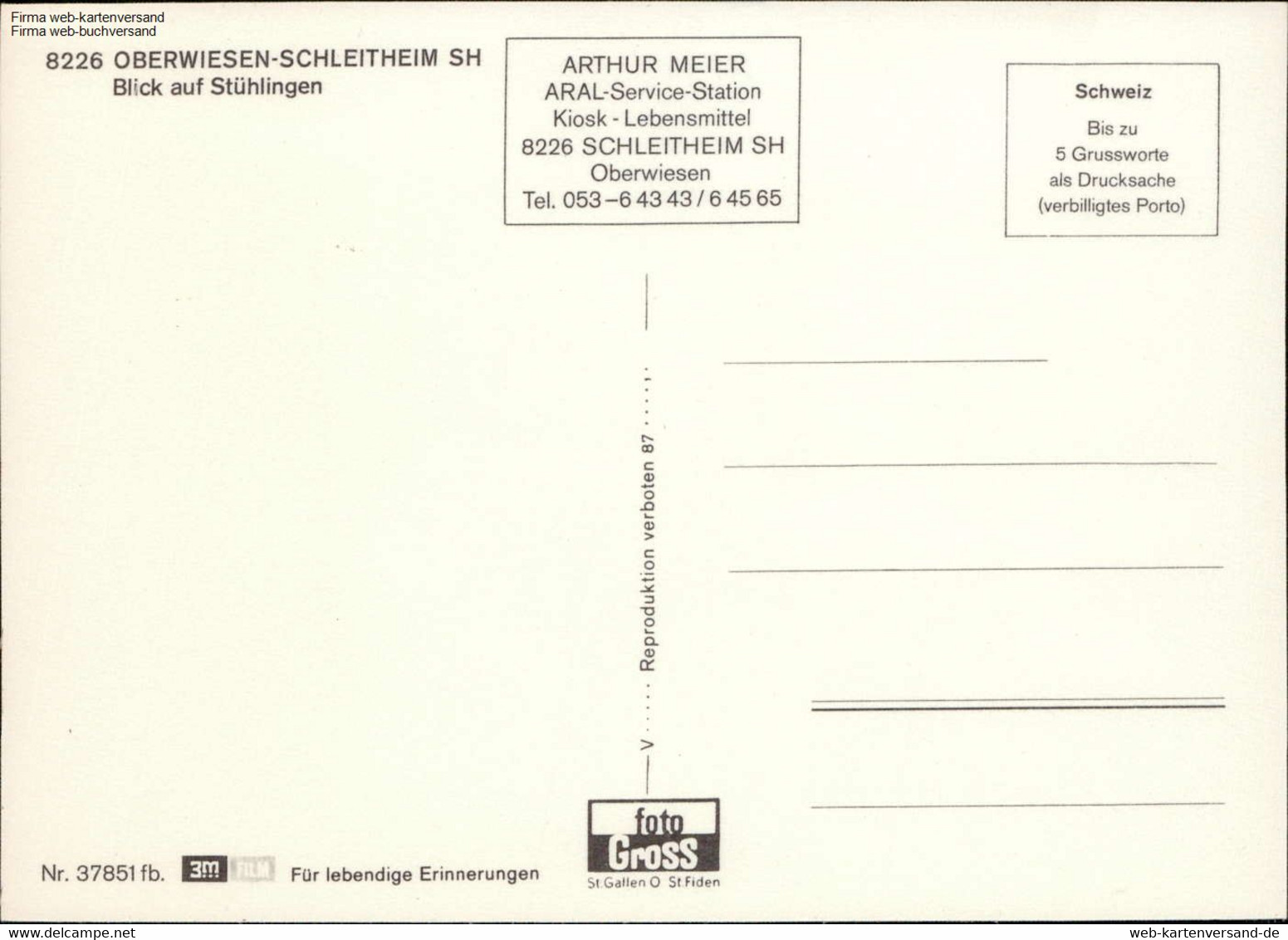 1130452 Oberwiesen-Schleitheim Blick Auf Stühlingen - Wiesen