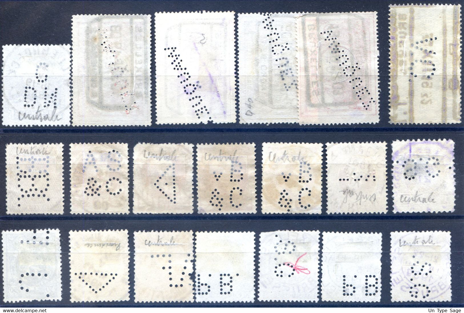 Belgique, Lot De 20 Timbres PERFORES Divers - (F2039) - Unclassified