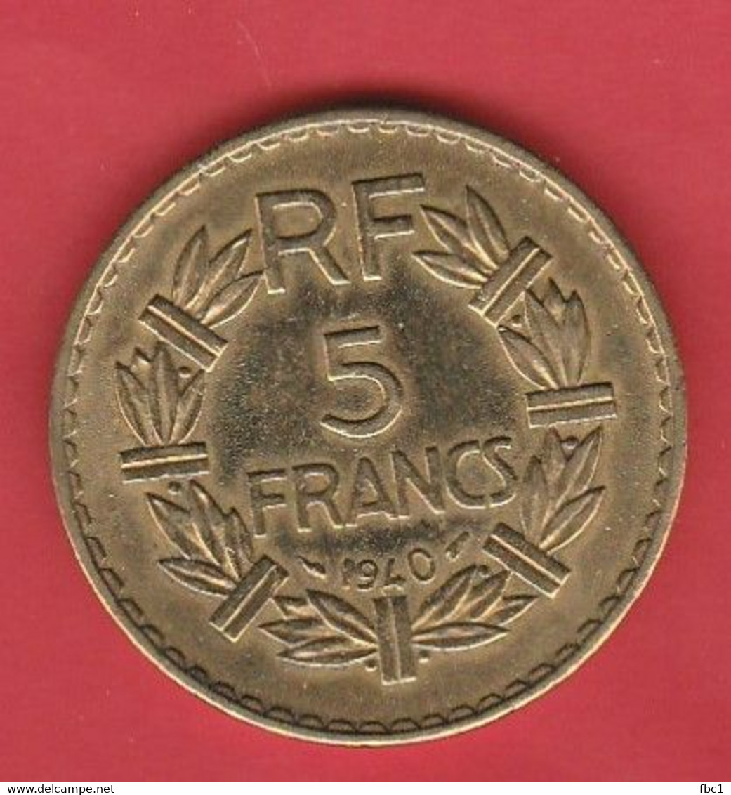 Piéce - 5 Francs Type Lavrillier - Bronze-alu - 1940 - 5 Francs