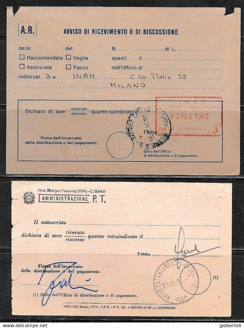 Italia/Italy/Italie: Lotto Di 6 Documenti Postali, Lot Of 6 Postal Documents. Loto Di 6 Documents Postaux - Lotti E Collezioni