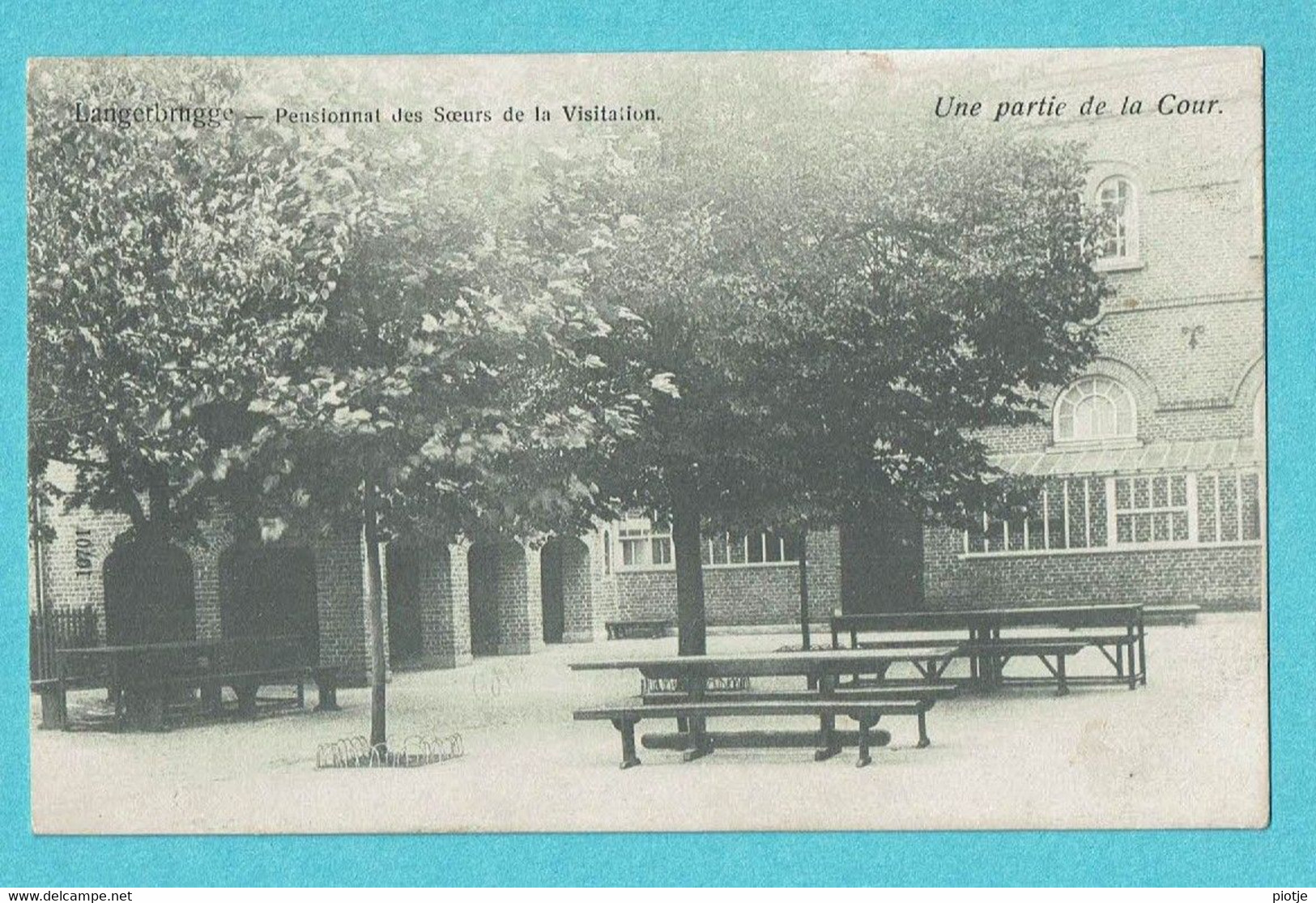 * Langerbrugge (Gent - Evergem) * (nr 10701) Pensionnat Des Soeurs De La Visitation, Partie De La Cour, école, School - Evergem