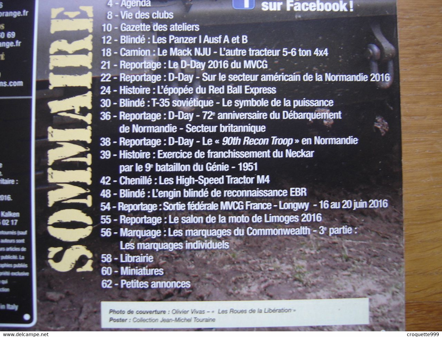 VEHICULES MILITAIRES MAGAZINE 70 Materiel Armee Sommaire En Photo AFFICHE POSTER - Armas