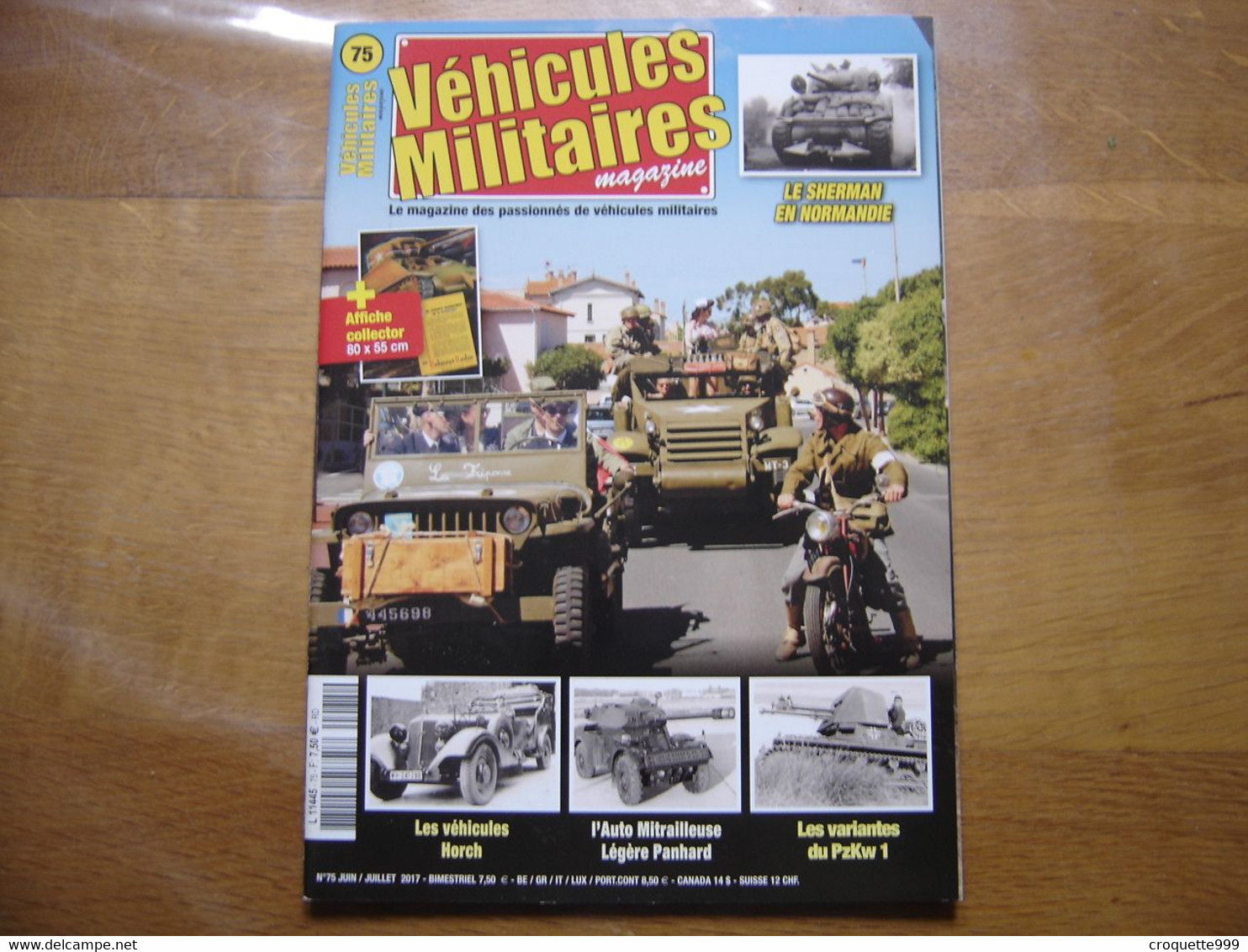 VEHICULES MILITAIRES MAGAZINE 75 Materiel Armee Sommaire En Photo AFFICHE POSTER - Waffen