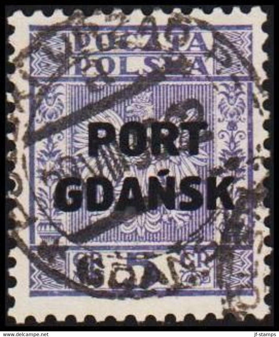 1934. DANZIG. Polnische Post Im Hafen Von Danzig (port Gdansk). PORT GDANSK On GR 5.  (MICHEL 26) - JF515855 - Port Gdansk