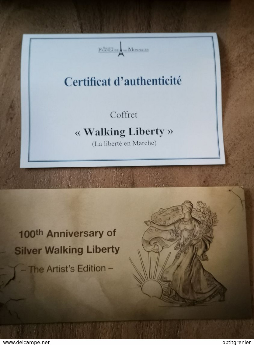 VIDE EMPTY / COFFRET VIDE DOLLAR / HALF $ + STATUETTE + CERTIFICATS / MONDIAL RELAIS - 1916-1947: Liberty Walking (Liberté Marchant)