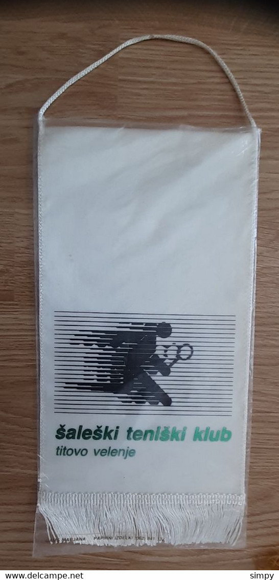 Vintage Pennant Tennis Club Saleski Teniski Klub Titovo Velenje Slovenia Ex Yugoslavia 15x30cm - Apparel, Souvenirs & Other