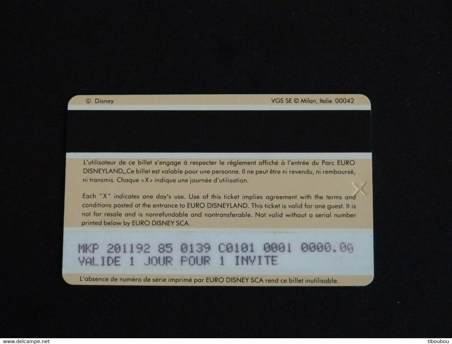 PASSEPORT DISNEY EURO DISNEYLAND FEE CLOCHETTE 20 NOVEMBRE 1992 - Passeports Disney