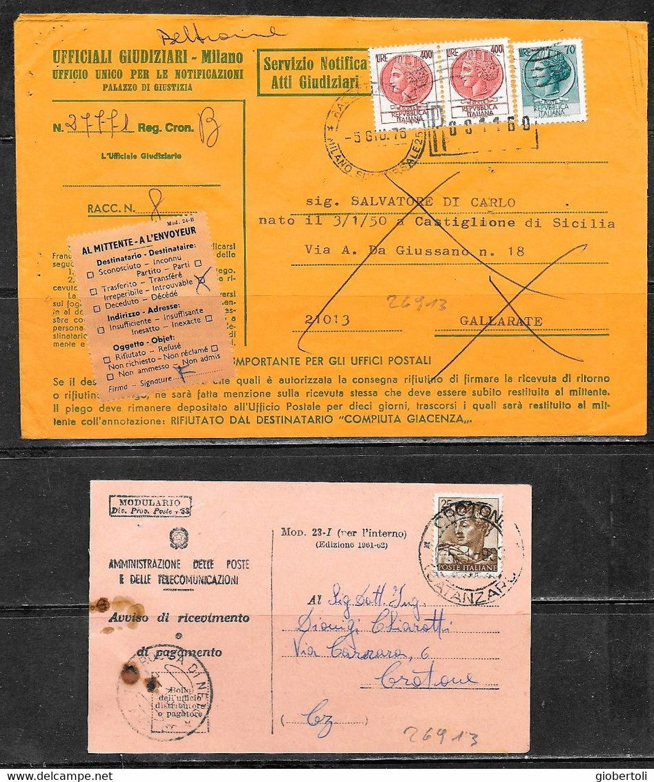 Italia/Italy/Italie: Lotto Di 6 Documenti Postali, Lot Of 6 Postal Documents. Loto Di 6 Documents Postaux - Lotti E Collezioni