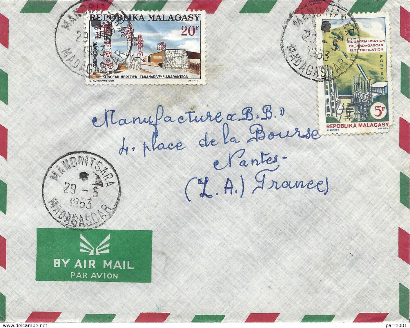 Madagascar 1963 Mandritsara Hydropower Electricity Hertzian Beam Industralisation Cover - Electricity