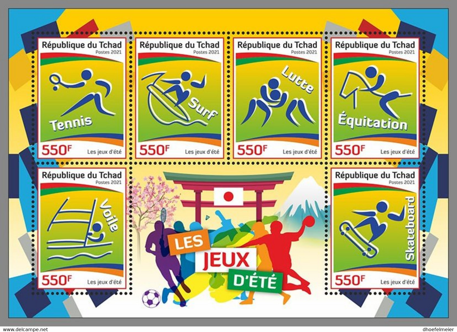 CHAD 2021 MNH Summer Games Tokio Plympische Sommerspiele Tokio M/S - IMPERFORATED - DHQ2204 - Sommer 2020: Tokio