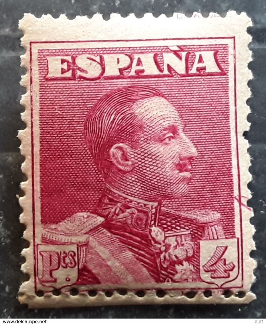 ESPANA ESPAGNE SPAIN 1922 Alfonso XIII,Yvert 285,4 Pesetas DOUBLE VARIETE PEIGNE PERFORATEUR BOUCLE Neuf ** MNH TB - Nuevos