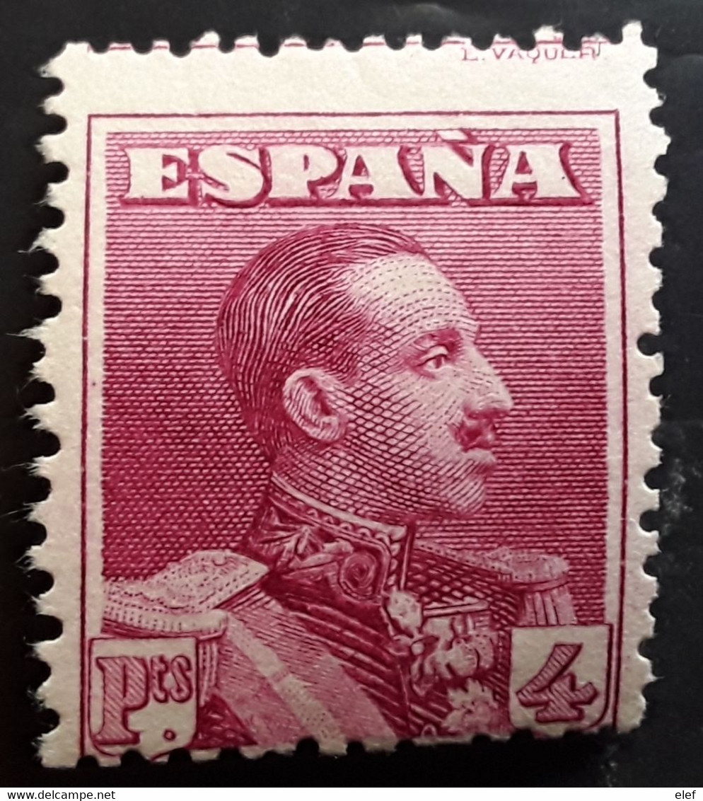 ESPANA ESPAGNE SPAIN 1922 Alfonso XIII,Yvert 285,4 Pesetas DOUBLE VARIETE PERFORATEUR + Signature Neuf ** MNH TB - Nuevos