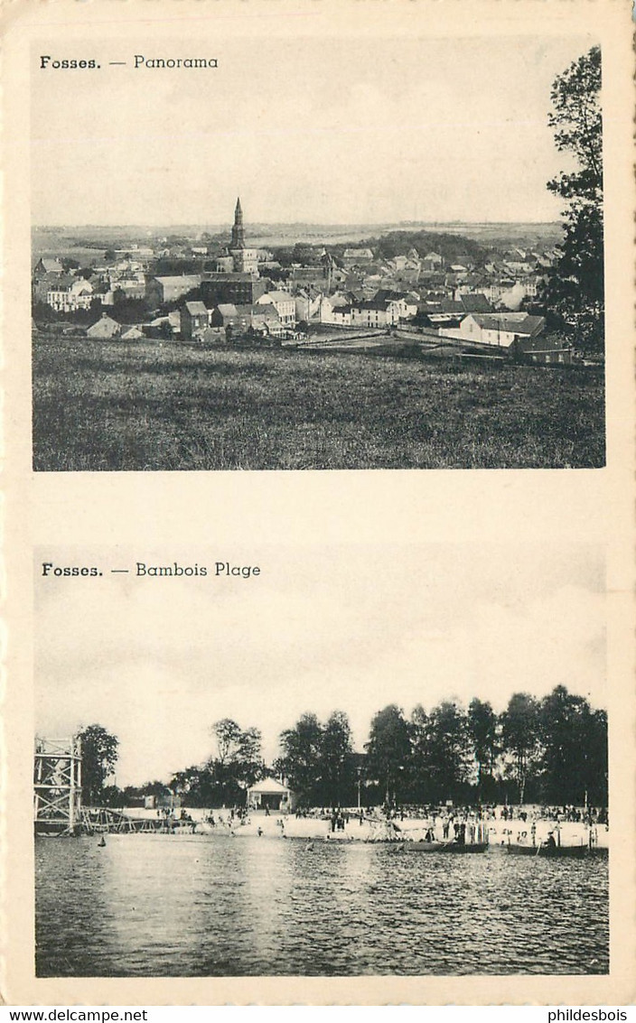 BELGIQUE  FOSSES La VILLE Chapelle Panorama/ Bambois Plage - Fosses-la-Ville