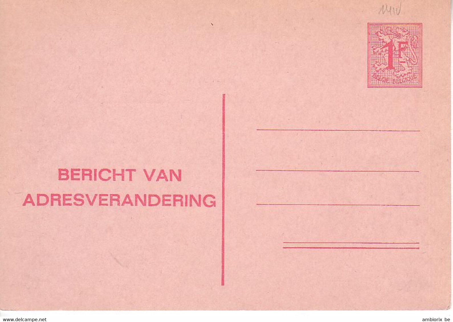 Avis De Changement D'adresse 14 N - 14 IV - Adreswijziging