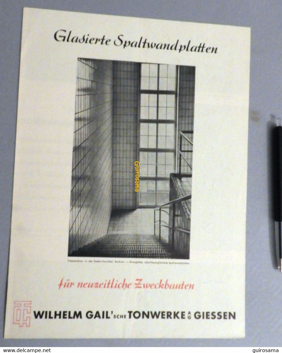 Glasierte Spaltwandplatten Wilhelm Gail 'sche Tonwerke AG Giessen - 1953 - Panneaux Vitrés - Ambachten