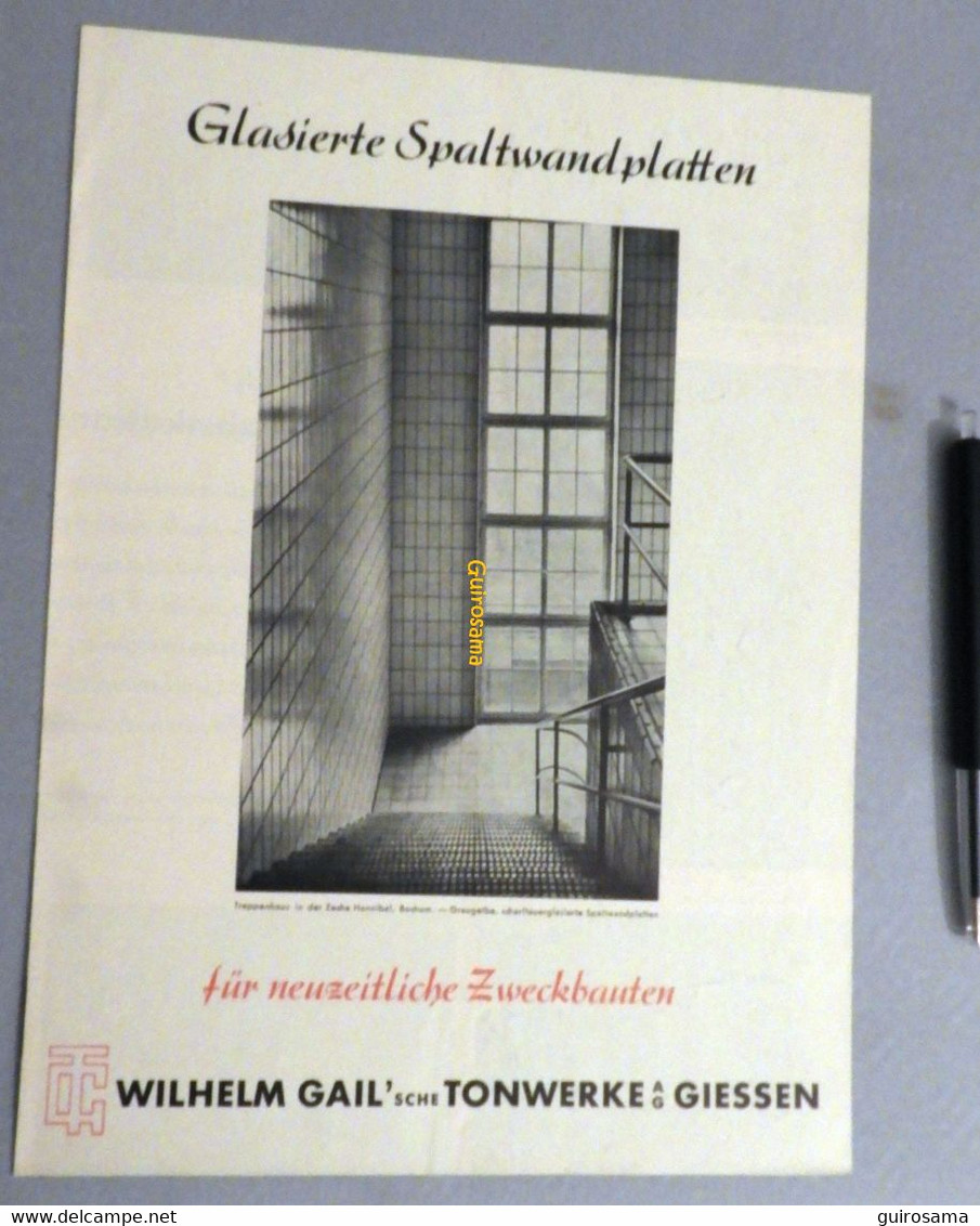 Glasierte Spaltwandplatten Wilhelm Gail 'sche Tonwerke AG Giessen - 1953 - Panneaux Vitrés - Artesanos