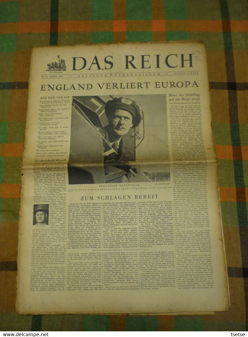 Journal De Propagante Allemand DAS REICH édité Par Le Parti National-socialiste - Mars 1941 N°10 - Allemand