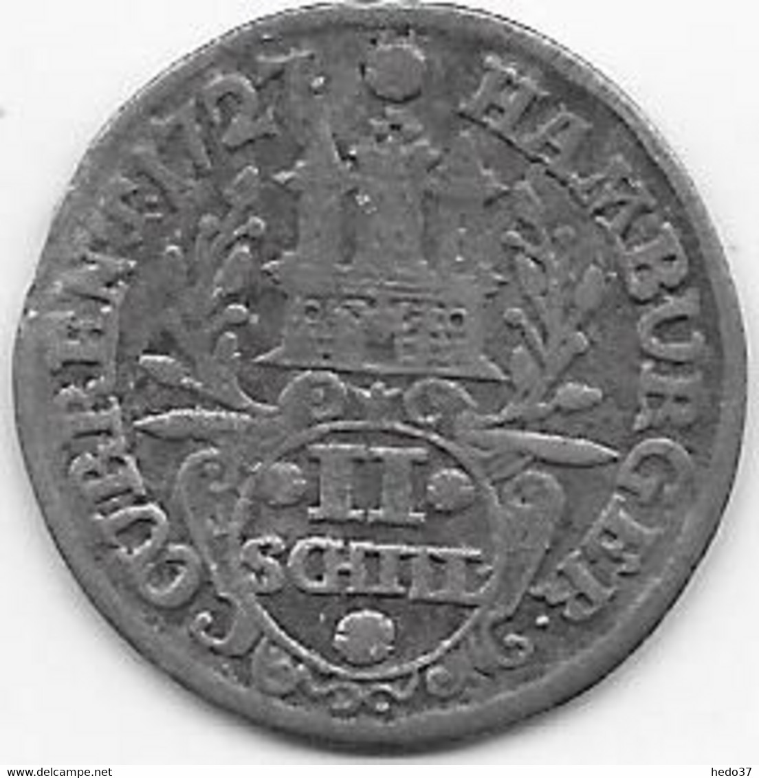 Allemagne - Hambourg - 2 Schilling 1727 - Argent - Sonstige & Ohne Zuordnung