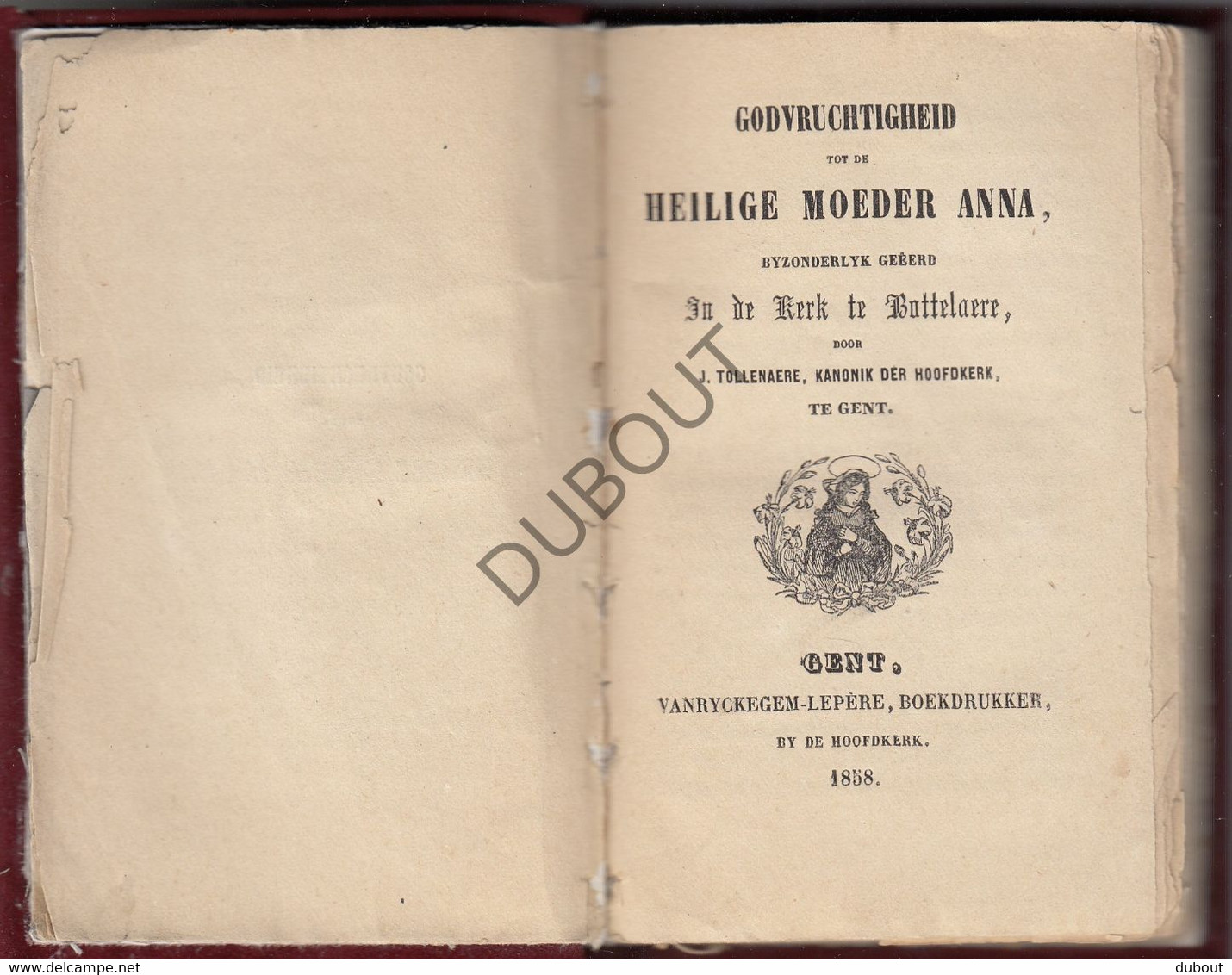 BOTTELARE/Merelbeke - Heilige Moeder Anna - Druk: Vanryckegem-Lepère, Gent 1858 (W117) - Antique