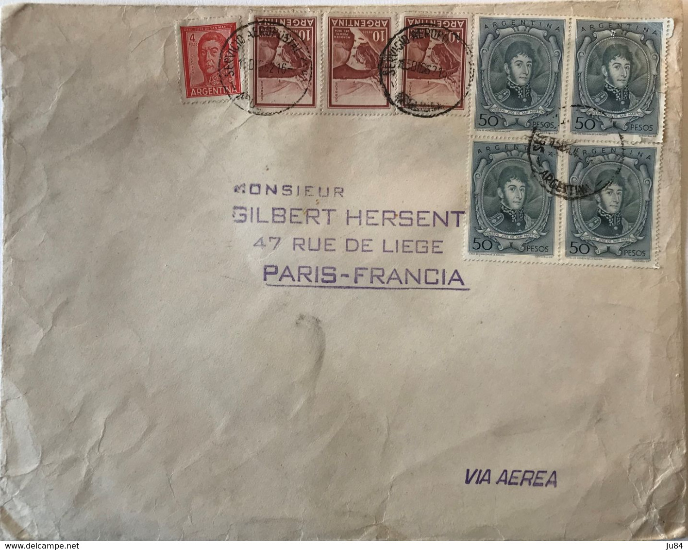 Argentine - Buenos Aires - Lettre Avion Pour Paris (France) - Très Bel Affranchissement - Servicio Aeropostal - 1962 - Usati