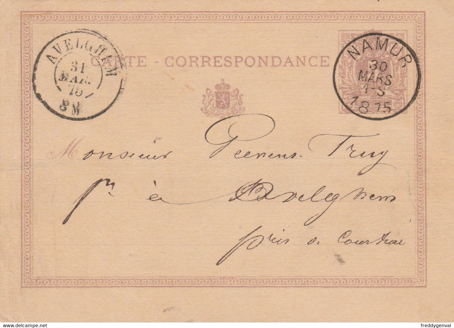 AVELGEM CARTE DE CORRESPONDANCE - Avelgem