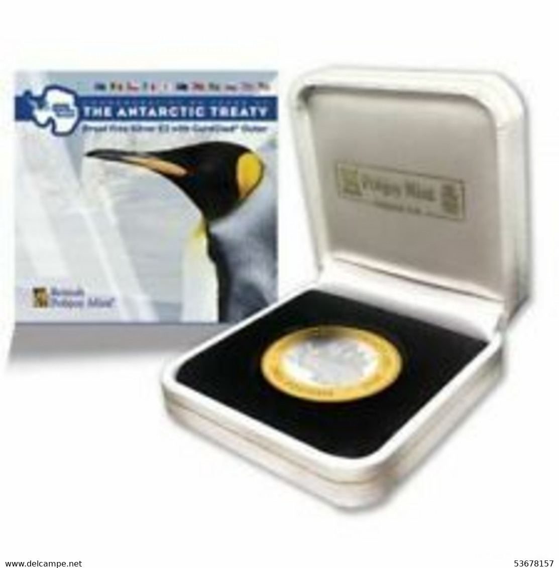 British Antarctic Territory - 2 Pounds, 2021 60th Anniversary - Antarctic Treaty, Proof Fine Silver - Other - America