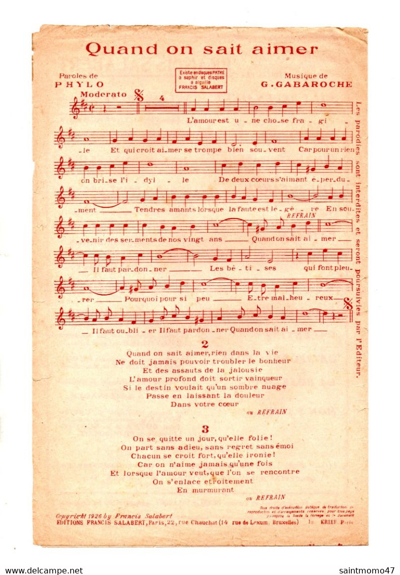 PARTITION . CHANSON . SALABERT-SUCCÈS . " BARCELONA " - Réf. N°82G - - Partitions Musicales Anciennes