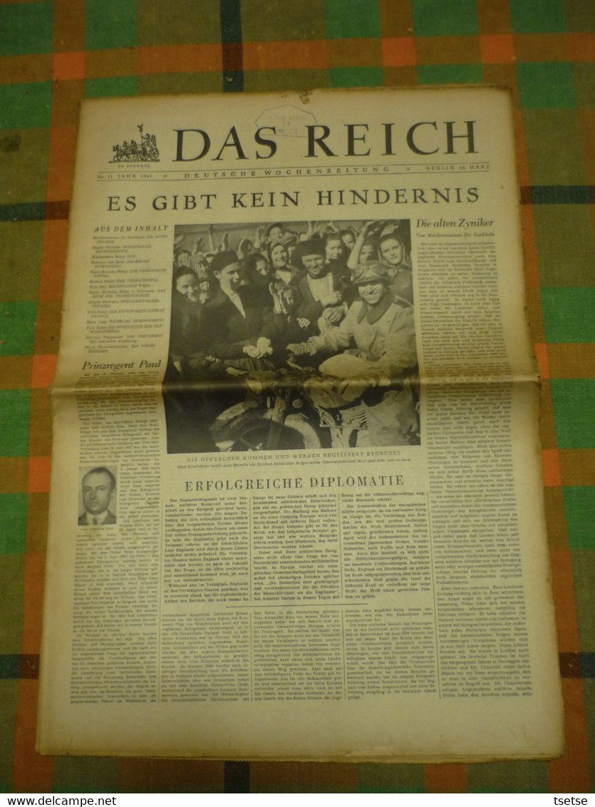 Journal De Propagante Allemand DAS REICH édité Par Le Parti National-socialiste - Mars 1941 N° 11 - Tedesco