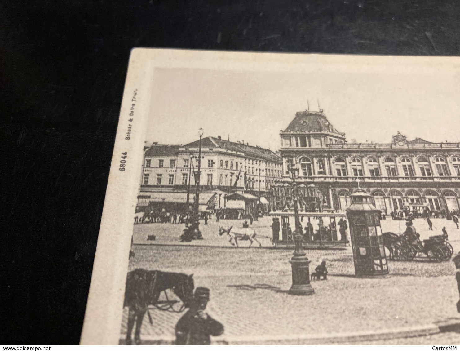 Bruxelles Gare Du Nord Avec Tram Tiré Par Chevaux - Public Transport (surface)