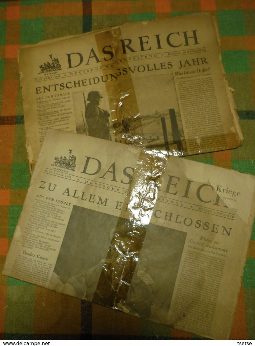 2 Journaux De Propagante Allemand DAS REICH édité Par Le Parti National-socialiste - 1941 N° 52 Et 1943 N°40 - Duits